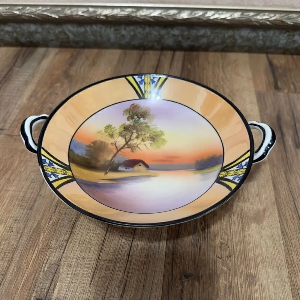 Noritake M Morimura House by the Lake Bowl with Handles